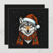 Weihnachtswolf Feiertagskarte (Vorne/Hinten)