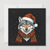 Weihnachtswolf Feiertagskarte (Vorderseite)