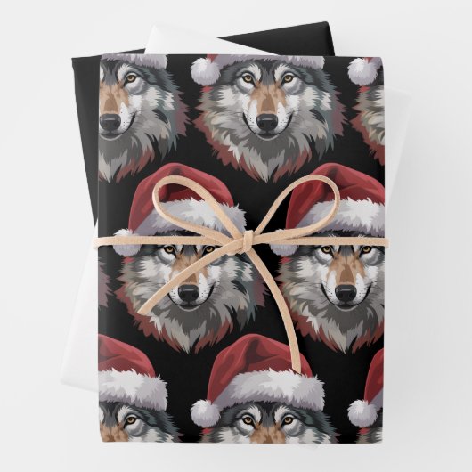 Weihnachtswolf Lustiges Weihnachtsgeschenk Tierlie Geschenkpapier Set (Beispiel)