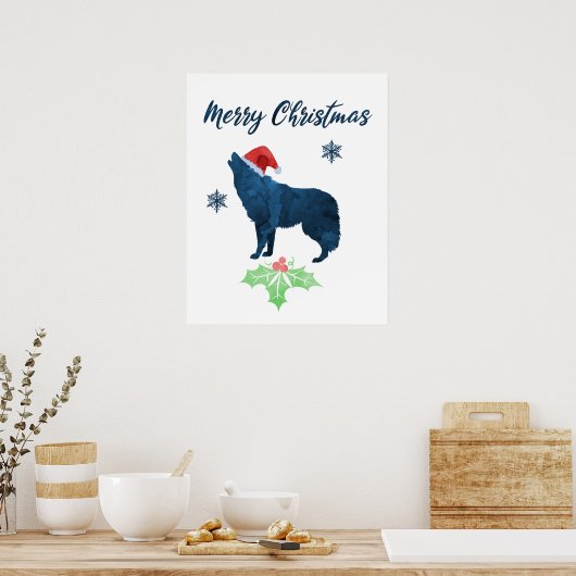 Weihnachtswolf Poster (Küche)