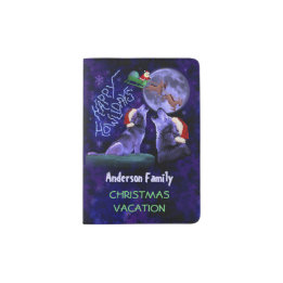 Weihnachtswolf Pun Howlidays Familienurlaub Passhülle