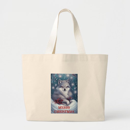 Weihnachtswolf - Tragetasche (Vorne)