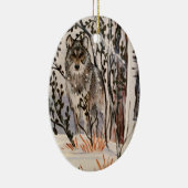 Weihnachtswolf-Verzierung Keramikornament (Rechts)