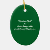 Weihnachtswolf-Verzierung Keramikornament (Hinten)