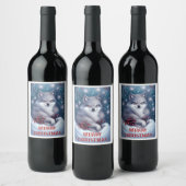 Weihnachtswolf - Wein Etikett (Flaschen)