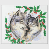 Weihnachtswölfe Geschenkpapier (Flach)