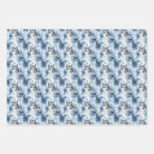 Weihnachtswolfmuster Geschenkpapier Set (Vorderseite)