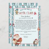 Weihnachtswoodland Brief vom Weihnachtsmann Einladung (Vorne/Hinten)