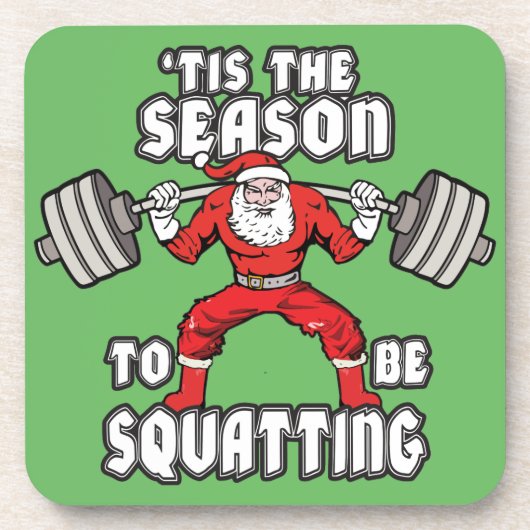 Weihnachtsworkout-Spaß - Platz des Weihnachtsmanns Untersetzer (Vorderseite)