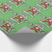 Weihnachtsworkout-Spaß - Weihnachtsmann-Hocke Geschenkpapier (Ecke)