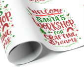 Weihnachtsworkshop für Träume für magische Weihnac Geschenkpapier (Rolleneckpunkt)