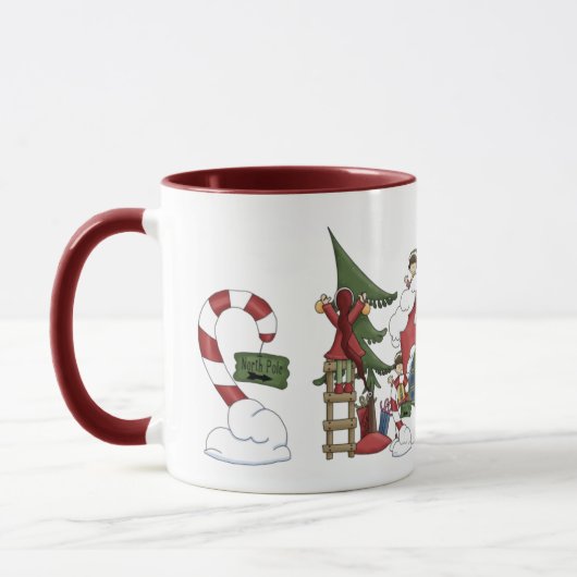 Weihnachtsworkshop-Tasse Tasse (Links)
