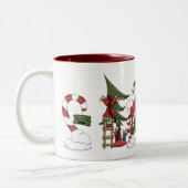 Weihnachtsworkshop-Tasse Zweifarbige Tasse (Links)