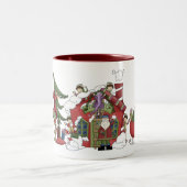Weihnachtsworkshop-Tasse Zweifarbige Tasse (Mittel)