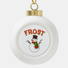 Weihnachtswort "FROST" Weihnachten Weihnachten Keramik Kugel-Ornament