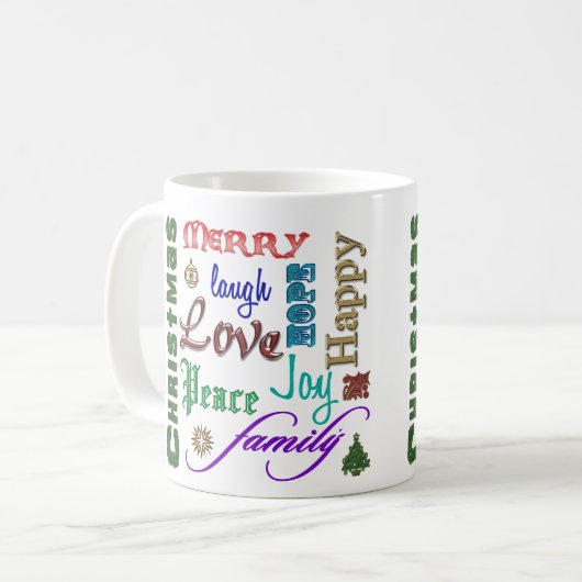 Weihnachtswort Kaffeetasse (Vorderseite Links)
