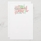 Weihnachtswort-Wolke Briefpapier (Vorne/Hinten)