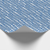 Weihnachtsworte Blau und Weißes Umschlagpapier Geschenkpapier (Ecke)