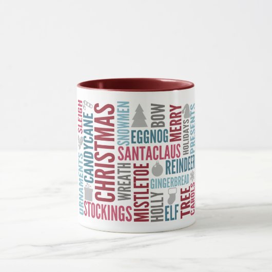 Weihnachtsworte Feiertage Kaffeepause Tasse (Zentrum)