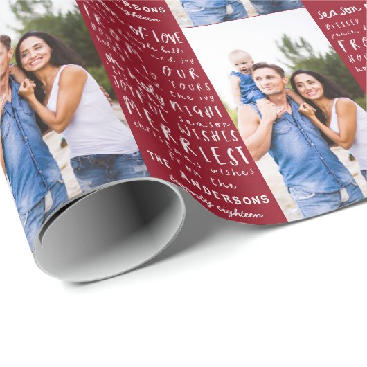 Weihnachtsworte Foto Weihnachtsgeschenke Geschenkpapier (Rolleneckpunkt)