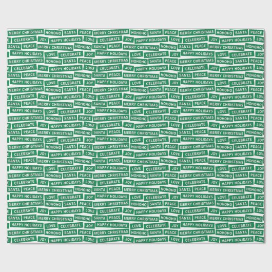 Weihnachtsworte Grünbuch und Weißbuch Geschenkpapier (Flach)