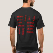 Weihnachtsworte in kühlem Typografie-Spaß-Geschenk T-Shirt (Rückseite)