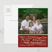 Weihnachtswörter Collage Weihnachts-Foto Postkarte (Vorne/Hinten)