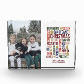 Weihnachtswörter Feiertage Foto Block (Vorderseite)
