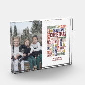 Weihnachtswörter Feiertage Foto Block (Links)