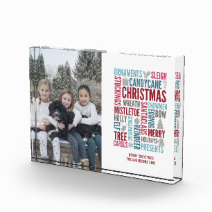 Weihnachtswörter Feiertage Foto Block