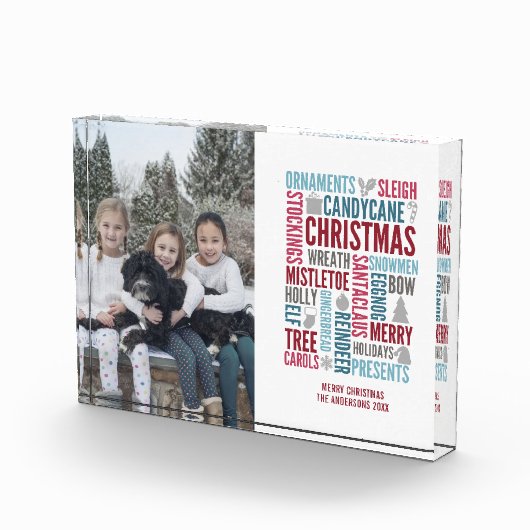 Weihnachtswörter Feiertage Foto Block (Rechts)