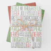 Weihnachtswörter Geschenkpapier Set (Beispiel)
