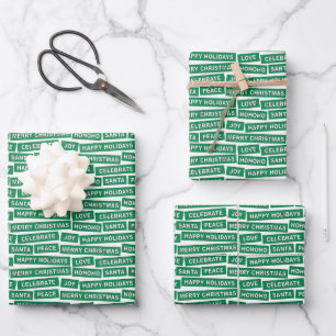 Weihnachtswörter Grüne Umschlagpapier Blätter