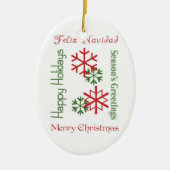 Weihnachtswörter Keramik Ornament (Vorne)