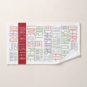 Weihnachtswörter Personalisiertes Handtuch (Handtuch)