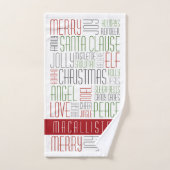 Weihnachtswörter Personalisiertes Handtuch (Handtuch)