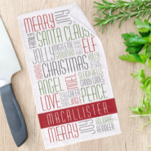 Weihnachtswörter Personalisiertes Handtuch