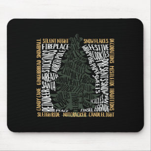 Weihnachtswörter Tree Einzigartiges Urlaubsdesign Mousepad