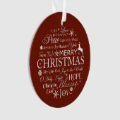 Weihnachtswörter Typografie Ornament (Vorderseite)