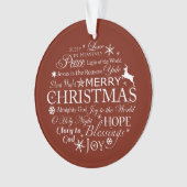 Weihnachtswörter Typografie Ornament (Vorderseite)