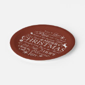 Weihnachtswörter Typografie Pappteller (Schrägansicht)