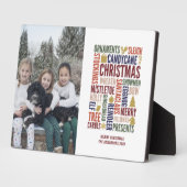 Weihnachtswörter Urlaub Foto Plaque mit Easel Fotoplatte (Seite)