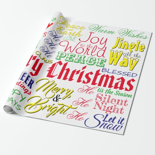 Weihnachtswortkunst Geschenkpapier (Ungerollt)
