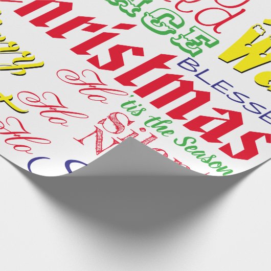 Weihnachtswortkunst Geschenkpapier (Ecke)