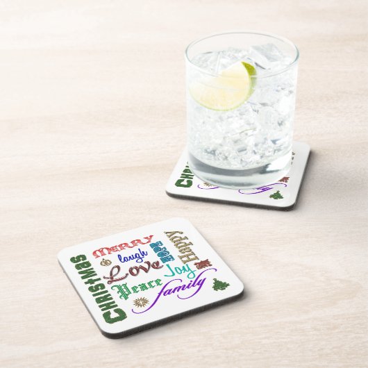 Weihnachtswortkunst Getränkeuntersetzer (Rechte Seite)