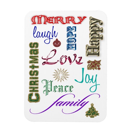 Weihnachtswortkunst Magnet (Vertikal)