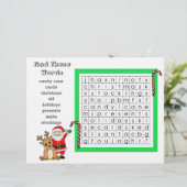 Weihnachtswortsuche und Weihnachtsliste (Stehend Vorderseite)