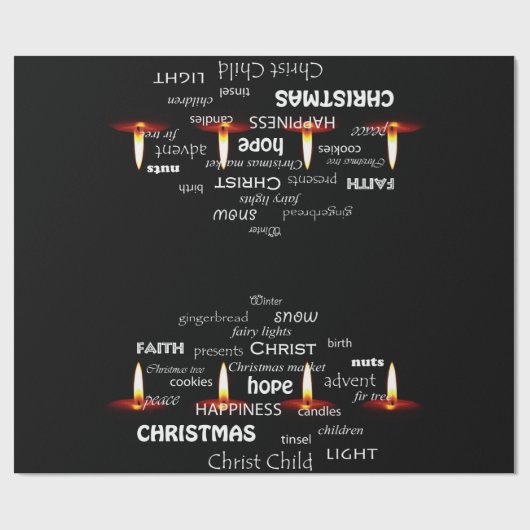 Weihnachtswortwrapping Paper Geschenkpapier (Flach)