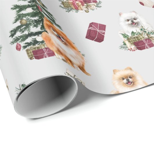 Weihnachtswrackpapier für niedlichen Spitz Geschenkpapier (Rolleneckpunkt)