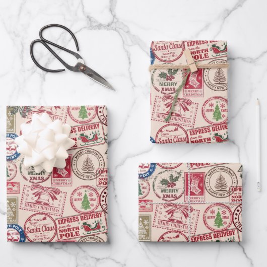 Weihnachtswrapper von North Pole aus dem Weihnacht Geschenkpapier Set (Vorderseite)
